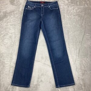 One 5 One Jeans Women's Size 8 Embellished Rhinestone Dark Wash Stretch
